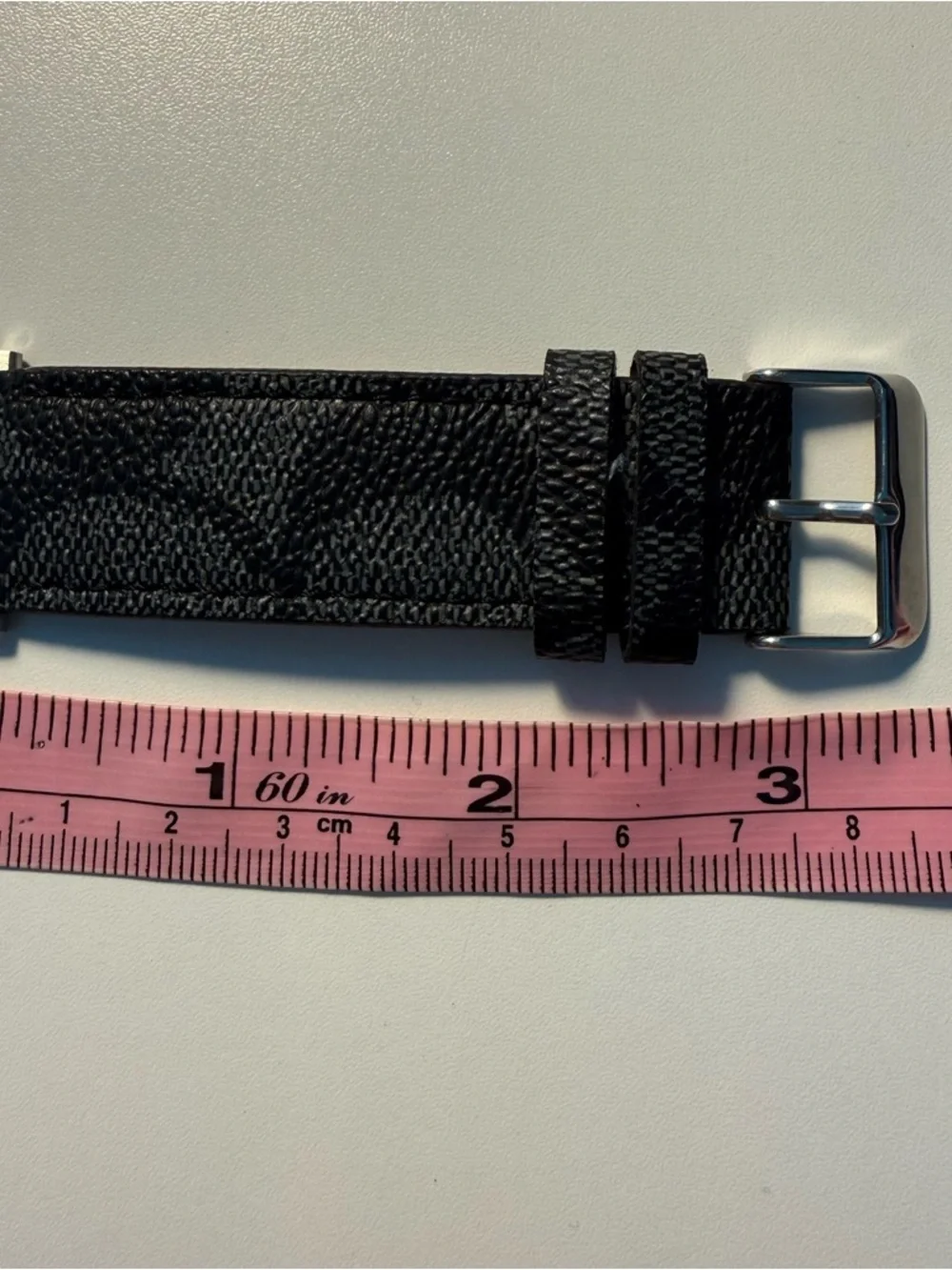 Authentic COACH Black Signature C Leather Apple Watch Band 42mm 44mm 45mm 49mm